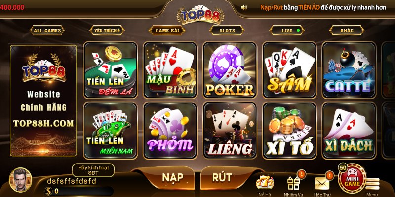 Game bài TOP88 được xem là một trong những chuyên mục được yêu thích nhất